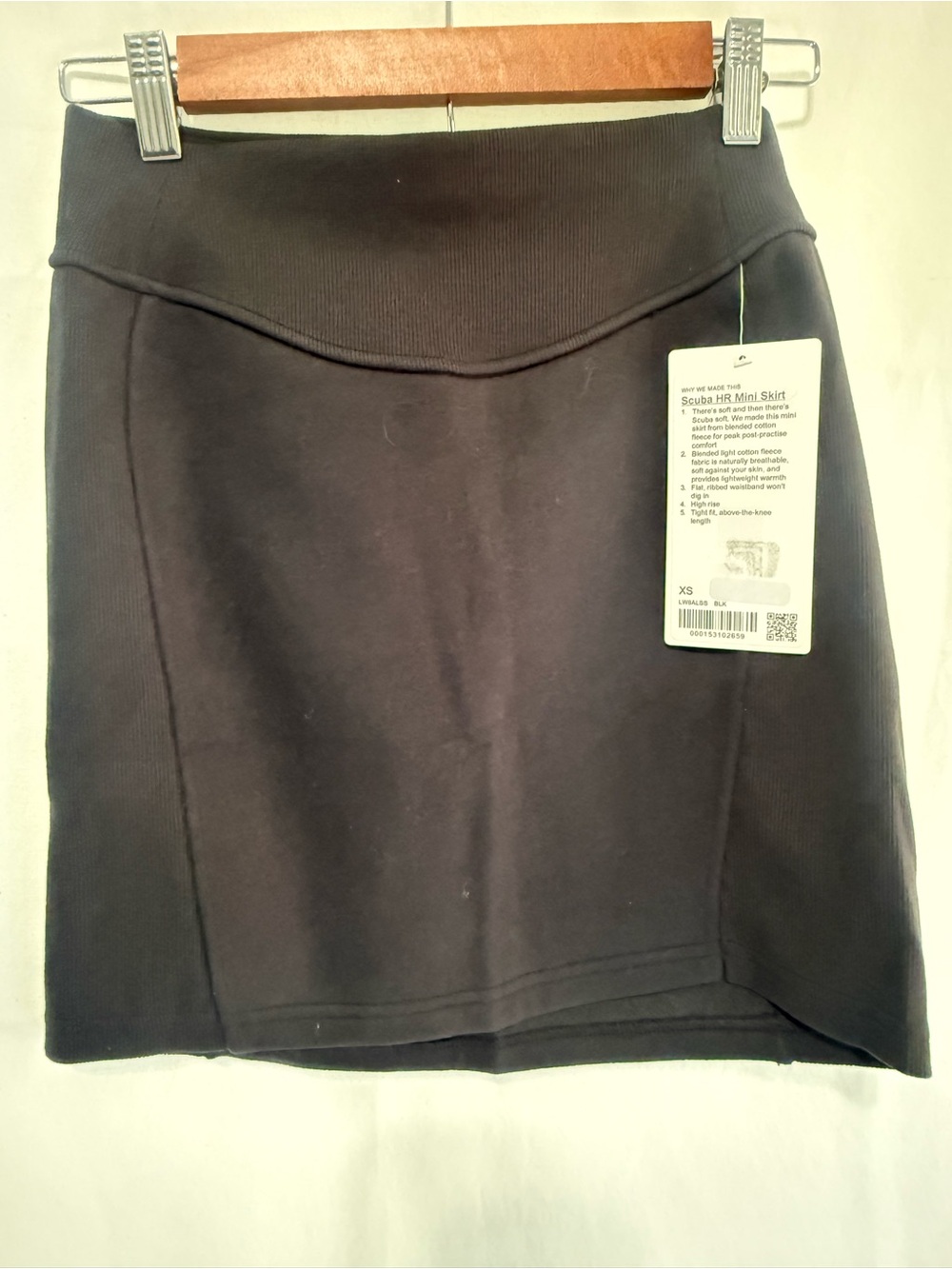 NWT Lululemon Scuba-HR Mini Skirt - Black - Size XS